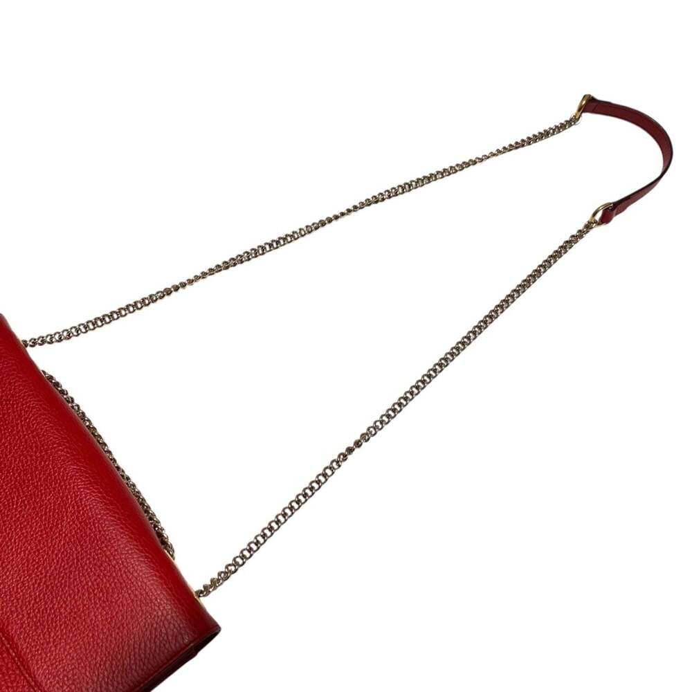 GUCCI Red Leather Shoulder Bag - Picture 6 of 9